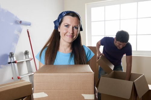 Furniture and boxes stored safely in a clean facility