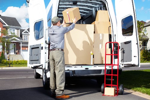 Organized moving boxes and packing materials in Upperclapton