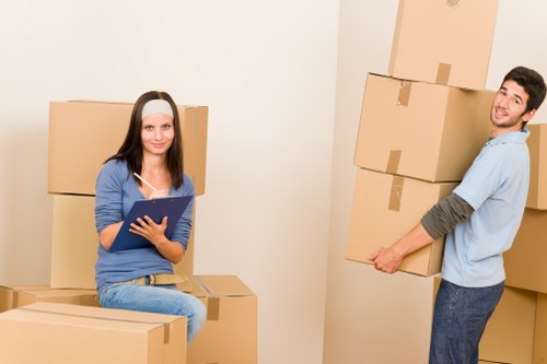 Prepared boxes and moving equipment for local removals in Upperclapton